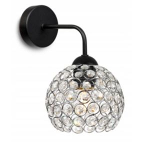 Lampa ścienna kinkiet Light Home LH Crystal 1x E27 60W czarny/srebrny 1szt.