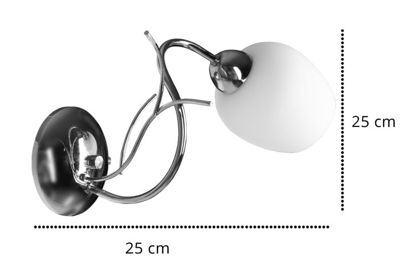 Lampa ścienna kinkiet Light Home LH Dorika Chrom 1x E14 40W srebrny 1szt.