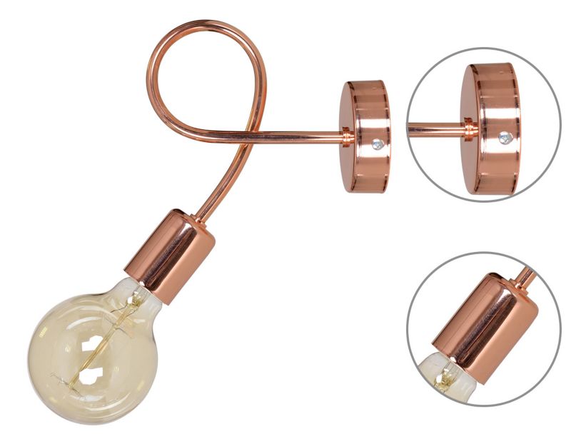 Lampa ścienna kinkiet Light Home LH Edison 1x E27 60W miedź 1szt.