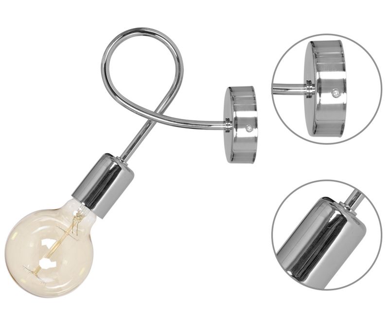 Lampa ścienna kinkiet Light Home LH Edison 1x E27 60W srebrny 1szt.
