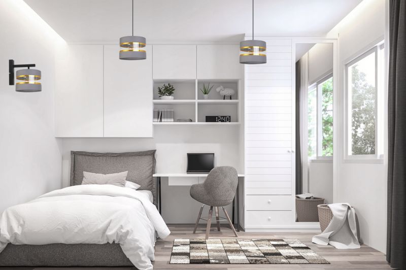 Lampa ścienna kinkiet Light Home LH Elegance Gold 1x E27 60W szary/czarny 1szt.