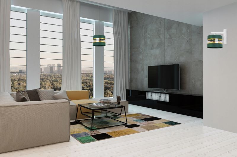 Lampa ścienna kinkiet Light Home LH Elegance Gold 1x E27 60W zielony/biały 1szt.