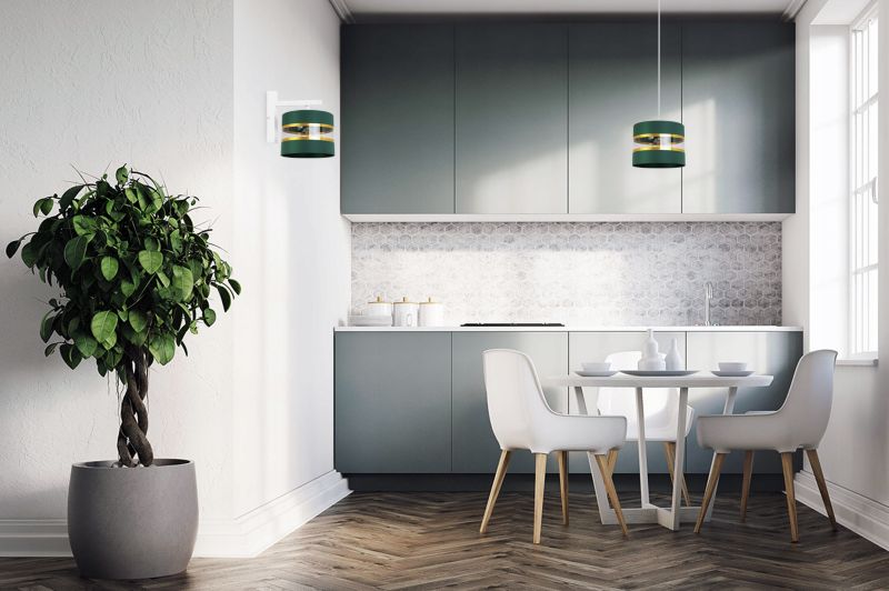 Lampa ścienna kinkiet Light Home LH Elegance Gold 1x E27 60W zielony/biały 1szt.