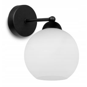 Lampa ścienna kinkiet Light Home LH Eliza prosty 1x E27 60W czarny/biały 1szt.