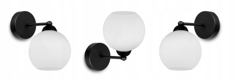 Lampa ścienna kinkiet Light Home LH Eliza prosty 1x E27 60W czarny/biały 1szt.