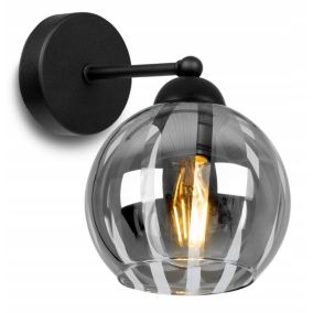 Lampa ścienna kinkiet Light Home LH Eliza prosty 1x E27 60W czarny/szary 1szt.