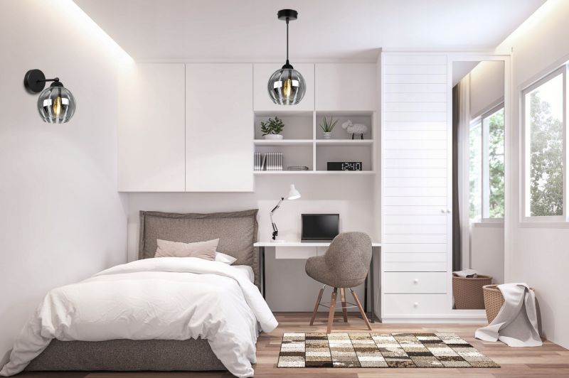 Lampa ścienna kinkiet Light Home LH Eliza prosty 1x E27 60W czarny/szary 1szt.