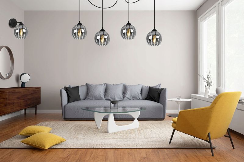 Lampa ścienna kinkiet Light Home LH Eliza prosty 1x E27 60W czarny/szary 1szt.
