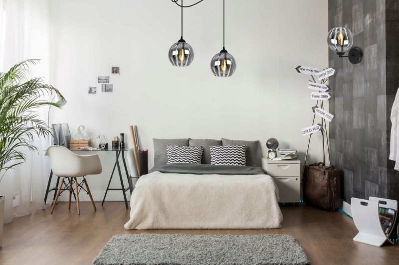 Lampa ścienna kinkiet Light Home LH Eliza prosty 1x E27 60W czarny/szary 1szt.