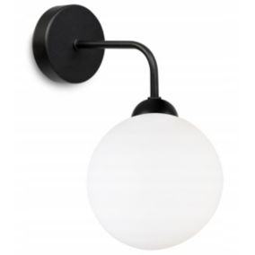 Lampa ścienna kinkiet Light Home LH Florece 1x E27 60W klosz szklany biały/czarny 1szt.