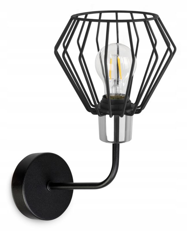 Lampa ścienna kinkiet Light Home LH Nuvola 1x E27 60W długi czarny/srebrny 1szt.