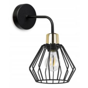 Lampa ścienna kinkiet Light Home LH Nuvola 1x E27 60W długi czarny/złoty 1szt.