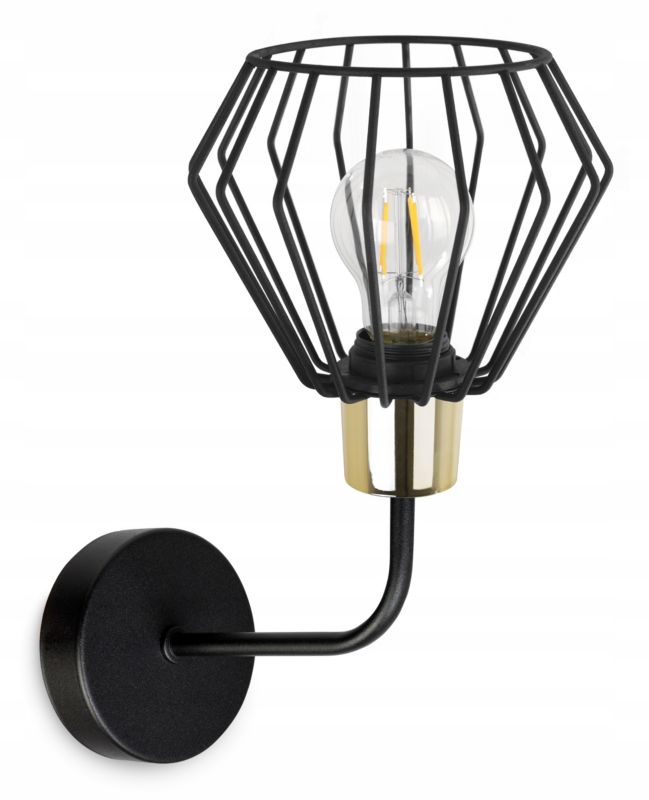 Lampa ścienna kinkiet Light Home LH Nuvola 1x E27 60W długi czarny/złoty 1szt.