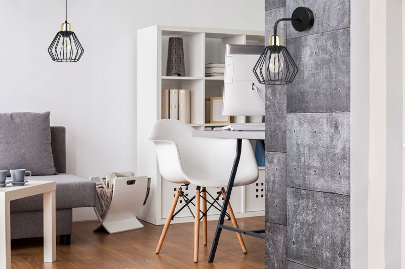 Lampa ścienna kinkiet Light Home LH Nuvola 1x E27 60W długi czarny/złoty 1szt.