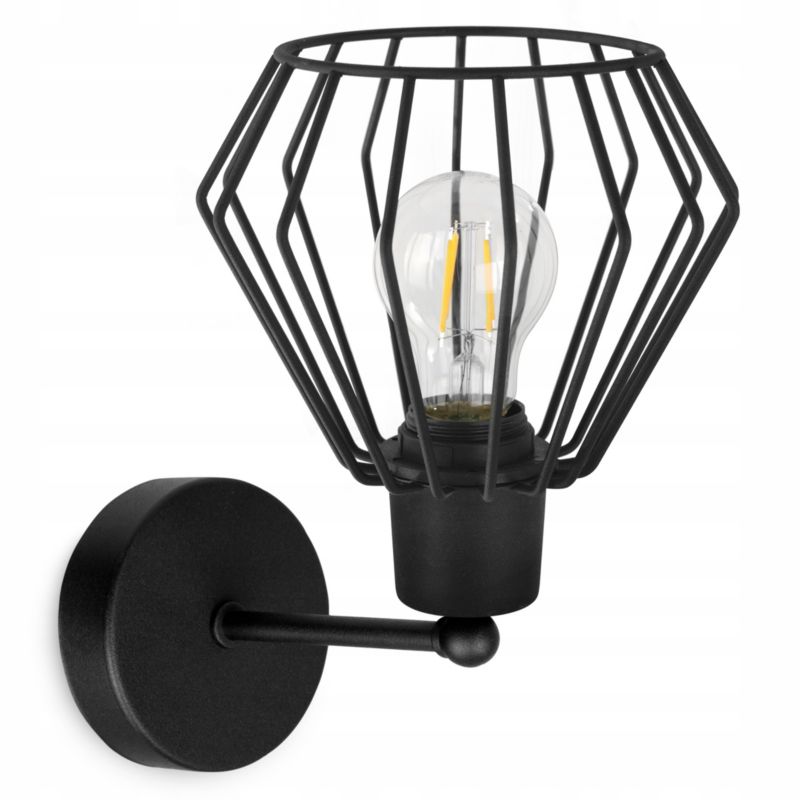 Lampa ścienna kinkiet Light Home LH Nuvola 1x E27 60W krótki czarny 1szt.