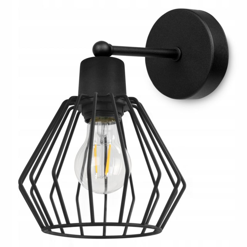 Lampa ścienna kinkiet Light Home LH Nuvola 1x E27 60W krótki czarny 1szt.