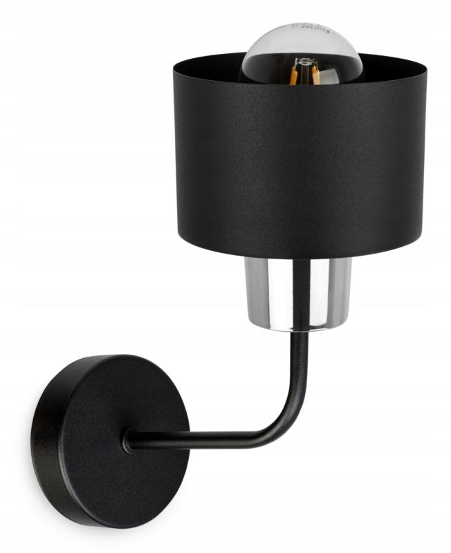 Lampa ścienna kinkiet Light Home LH Panta 1x E27 60W długi czarny/srebrny 1szt.