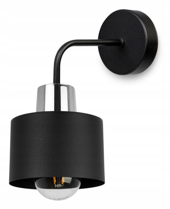 Lampa ścienna kinkiet Light Home LH Panta 1x E27 60W długi czarny/srebrny 1szt.