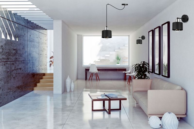 Lampa ścienna kinkiet Light Home LH Panta 1x E27 60W krótki czarny/srebrny 1szt.