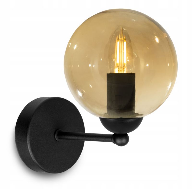 Lampa ścienna kinkiet Light Home LH Paris 1x E27 60W czarny/miodowy 1szt.