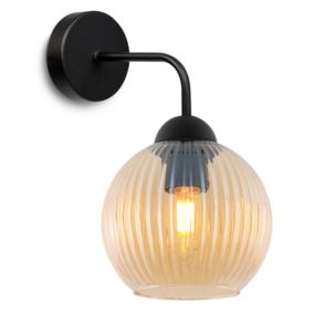 Lampa ścienna kinkiet Light Home LH Riffle 1x E27 60W miodowa kula 1szt.
