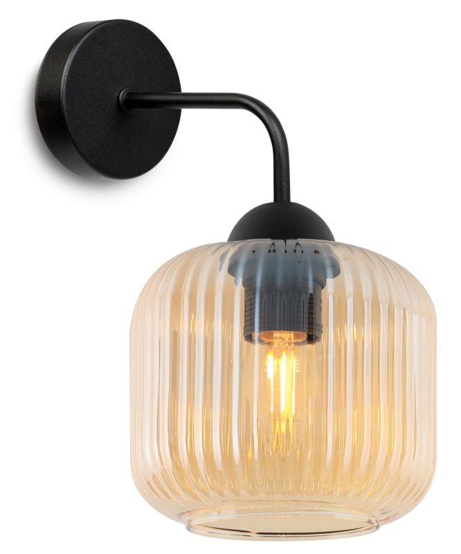 Lampa ścienna kinkiet Light Home LH Riffle 1x E27 60W miodowy walec 1szt.