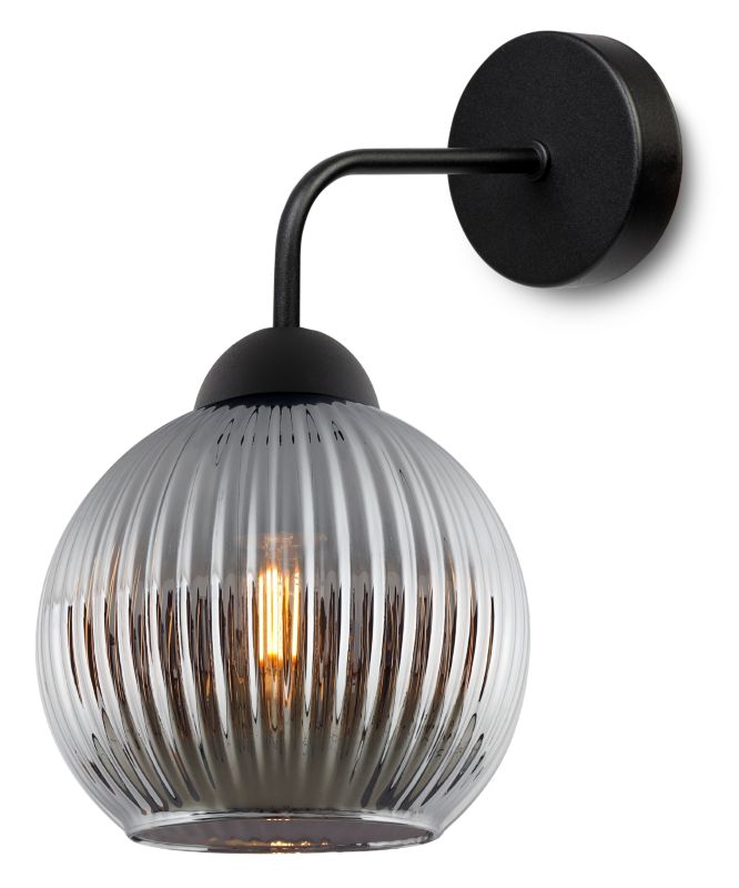 Lampa ścienna kinkiet Light Home LH Riffle 1x E27 60W szara kula 1szt.