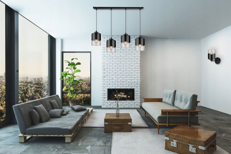 Lampa ścienna kinkiet Light Home LH Roma prosty 1x E27 60W czarny 1szt.