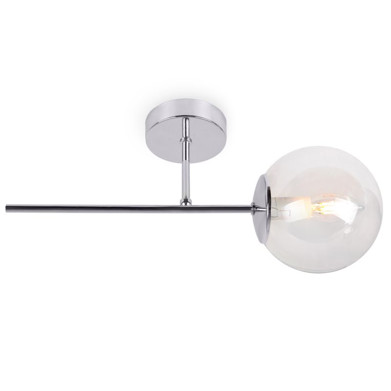 Lampa ścienna kinkiet Light Home LH Siena 1x E14 40W chrom klosz bezbarwny 1szt.