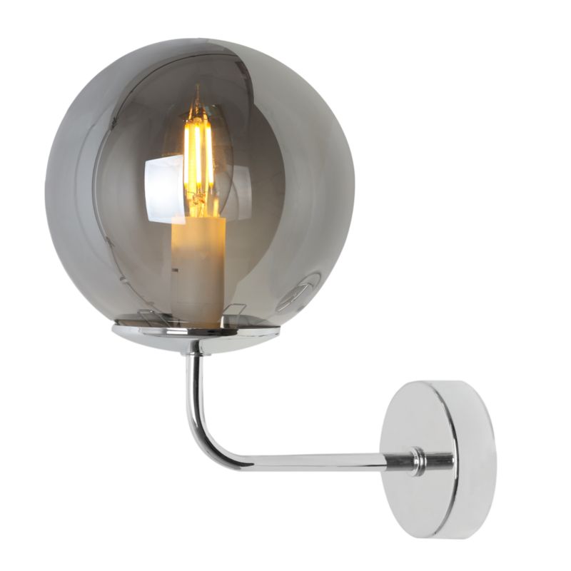 Lampa ścienna kinkiet Light Home LH Siena 1x E14 40W chrom klosz grafit 1szt.