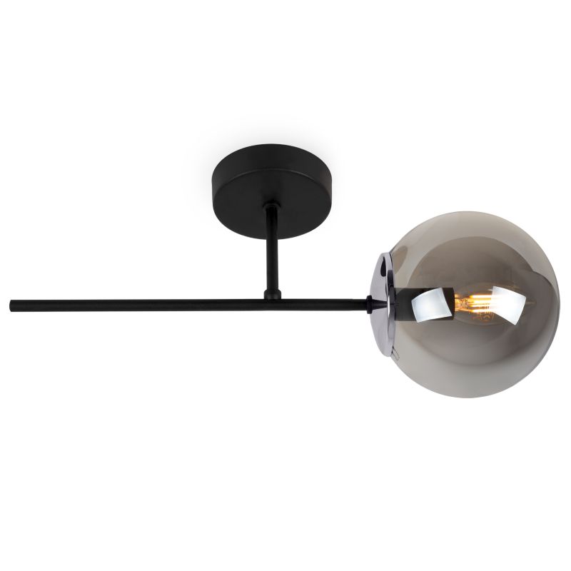 Lampa ścienna kinkiet Light Home LH Siena 1x E14 40W czarny/chrom klosz grafitowy 1szt.