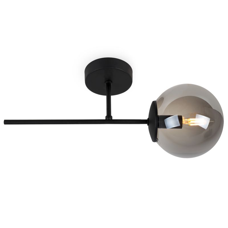Lampa ścienna kinkiet Light Home LH Siena 1x E14 40W czarny klosz grafitowy 1szt.