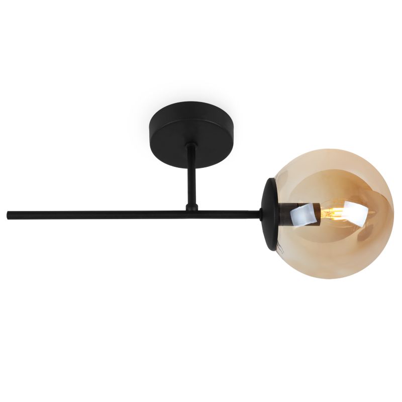 Lampa ścienna kinkiet Light Home LH Siena 1x E14 40W czarny klosz miodowy 1szt.