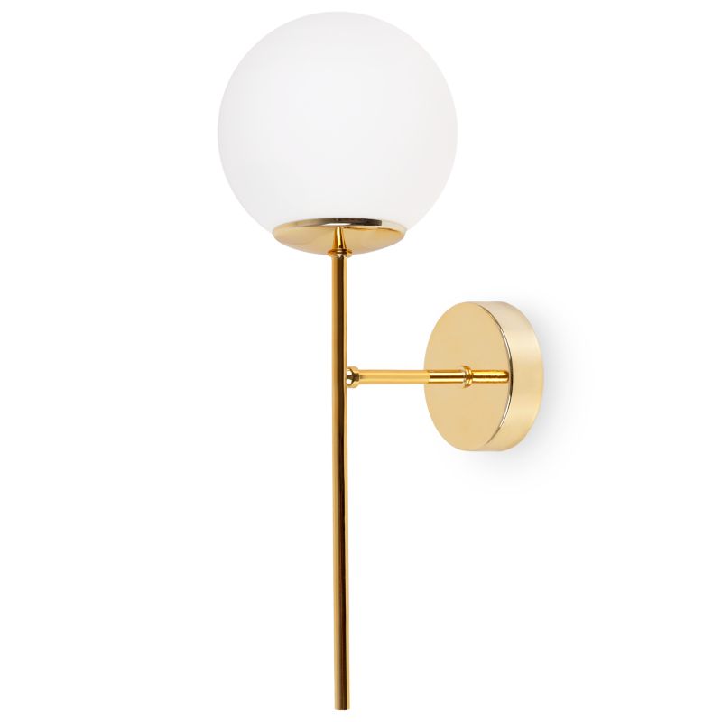 Lampa ścienna kinkiet Light Home LH Siena 1x E14 40W pionowy złoty klosz biały 1szt.