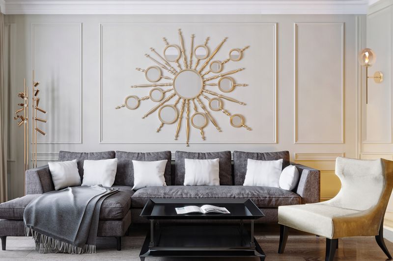 Lampa ścienna kinkiet Light Home LH Siena 1x E14 40W pionowy złoty klosz miodowy 1szt.