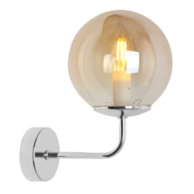 Lampa ścienna kinkiet Light Home LH Siena 1x E14 40W wiszący chrom klosz miodowy 1szt.