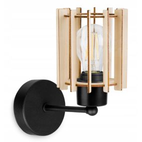 Lampa ścienna kinkiet Light Home LH Timber 1x E27 60W górny czarny 1szt.