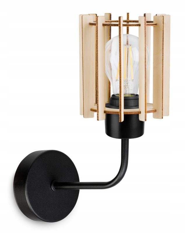 Lampa ścienna kinkiet Light Home LH Timber 1x E27 60W wiszący czarny 1szt.
