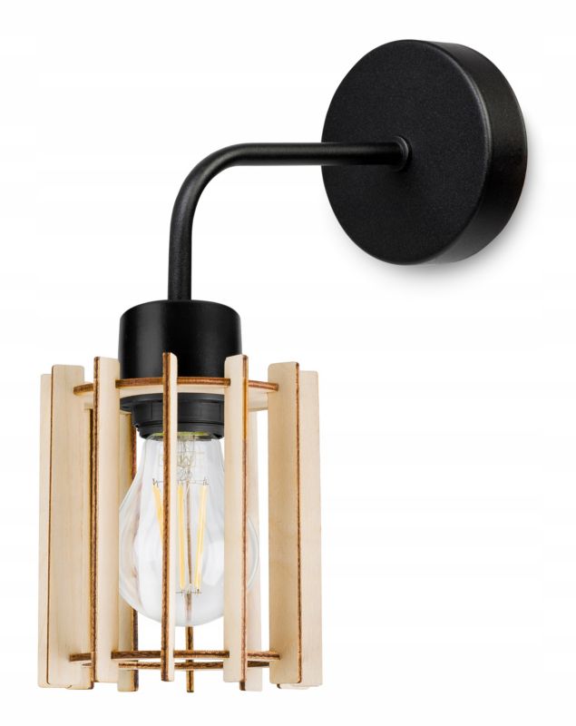 Lampa ścienna kinkiet Light Home LH Timber 1x E27 60W wiszący czarny 1szt.