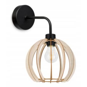 Lampa ścienna kinkiet Light Home LH Timber 1x E27 60W wiszący kula pionowa czarny 1szt.