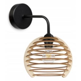 Lampa ścienna kinkiet Light Home LH Timber 1x E27 60W wiszący kula pozioma czarny 1szt.