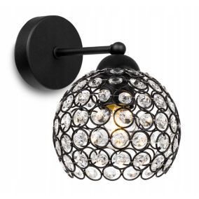 Lampa ścienna kinkiet prosty Light Home LH Crystal 1x E27 60W czarny 1szt.