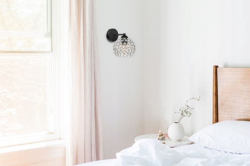 Lampa ścienna kinkiet prosty Light Home LH Crystal 1x E27 60W czarny/srebrny 1szt.
