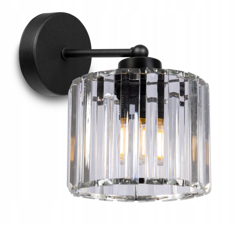 Lampa ścienna kinkiet prosty Light Home LH Holdi 1x E27 60W klosz szklany bezbarwny 14cm 1szt.