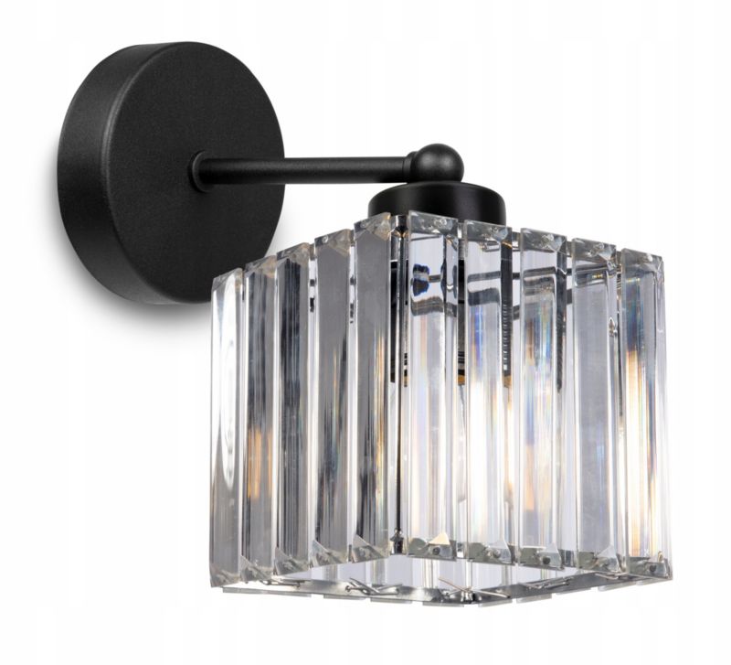 Lampa ścienna kinkiet prosty Light Home LH Holdi 1x E27 60W klosz szklany kwadratowy 1szt.