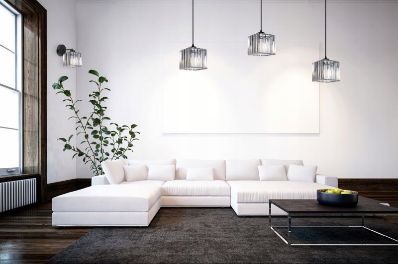 Lampa ścienna kinkiet prosty Light Home LH Holdi 1x E27 60W klosz szklany kwadratowy 1szt.