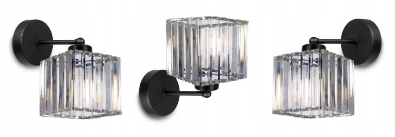 Lampa ścienna kinkiet prosty Light Home LH Holdi 1x E27 60W klosz szklany kwadratowy 1szt.