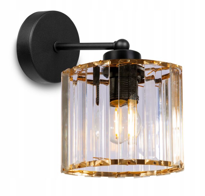 Lampa ścienna kinkiet prosty Light Home LH Holdi 1x E27 60W klosz szklany owalny złoty 1szt.