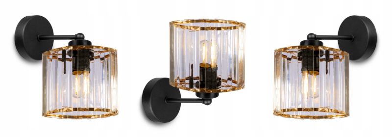 Lampa ścienna kinkiet prosty Light Home LH Holdi 1x E27 60W klosz szklany owalny złoty 1szt.