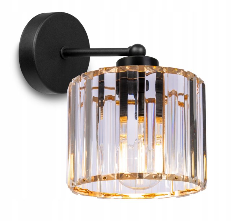 Lampa ścienna kinkiet prosty Light Home LH Holdi 1x E27 60W klosz szklany złoty 1szt.